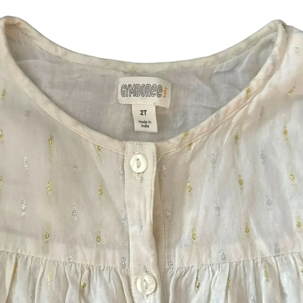 GYMBOREE | Ecru | METALLIC THREADS BLOUSE